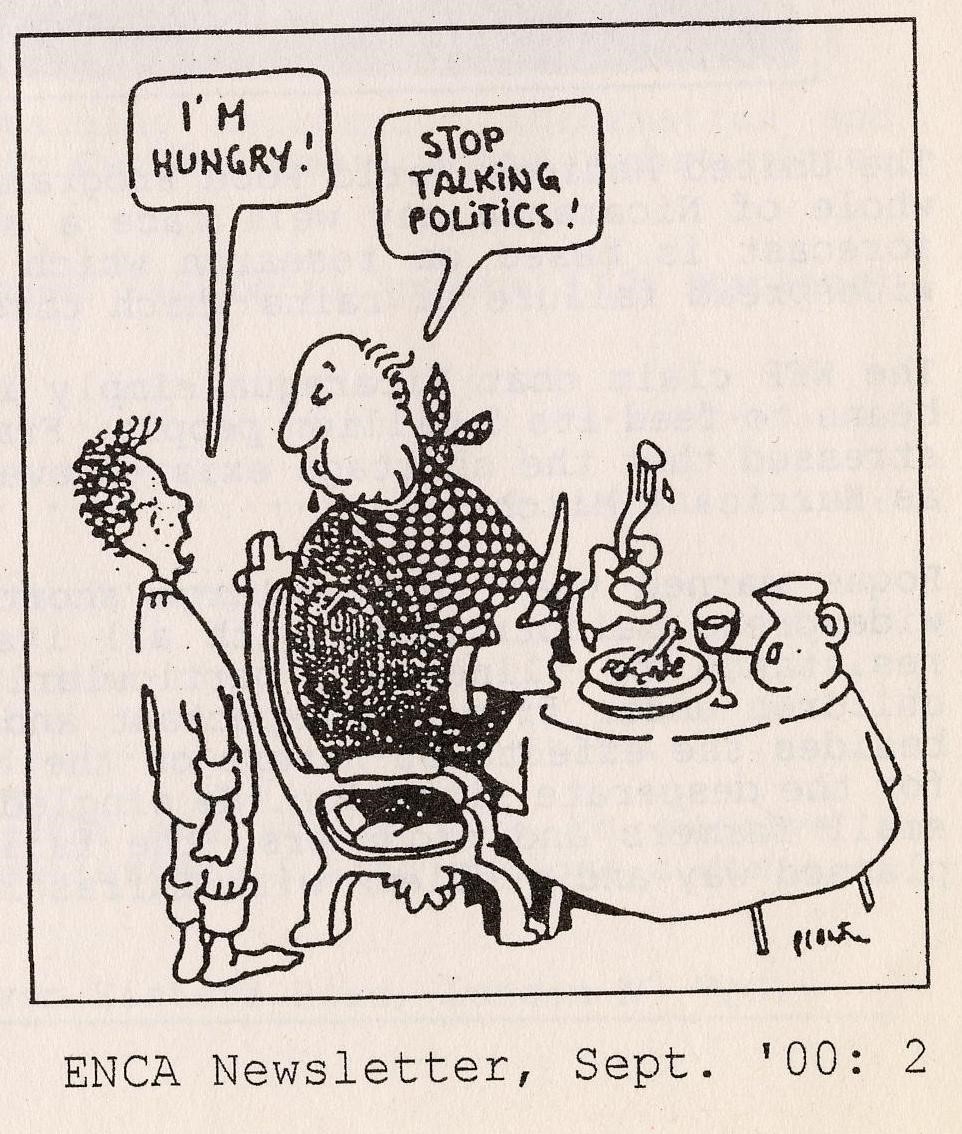 Source: unknown; published in ENCA Newsletter no.27 (September 2000) p.2